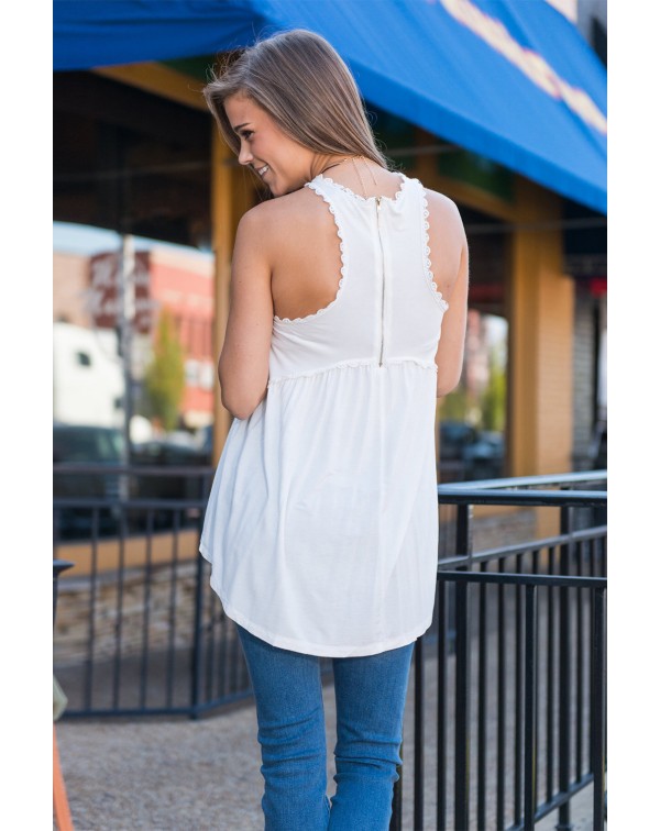 White Flower Child Tank