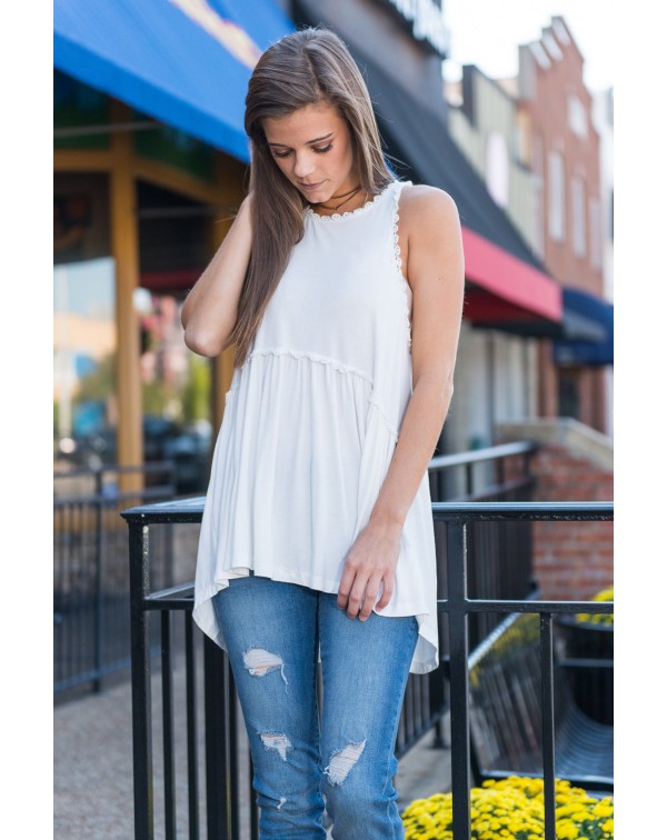 White Flower Child Tank