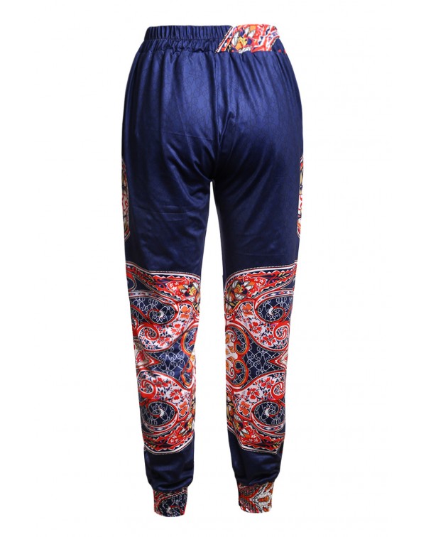 Colorful Bohemian Ethnic Print Straight Legs Jogger Pants